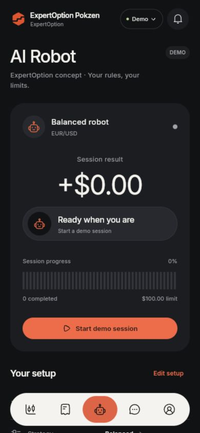 ExpertPokzen AI Robot screen